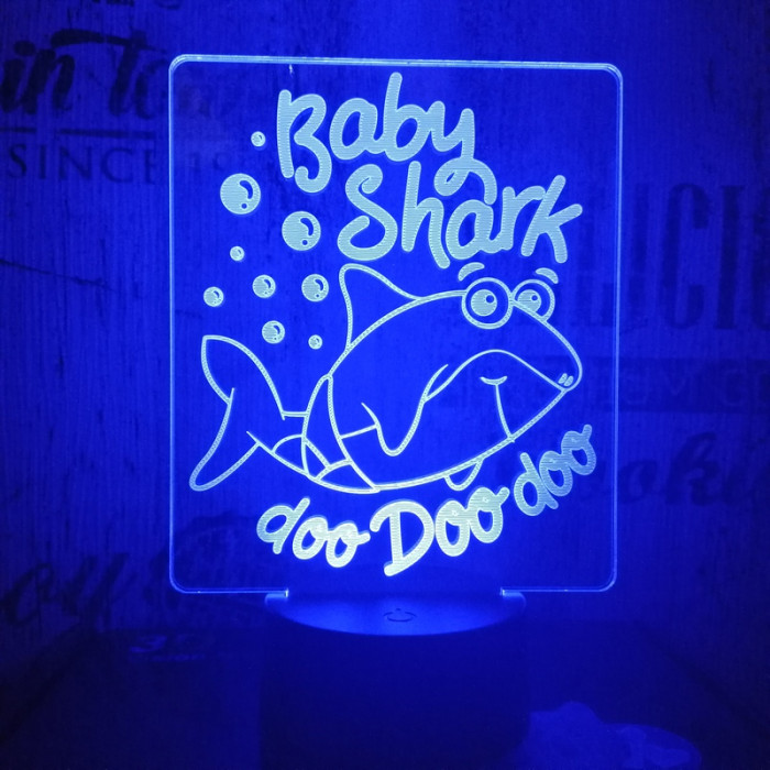 Bébi cápa 7 színű 3D led lámpa