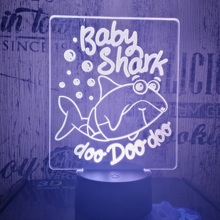 Bébi cápa 7 színű 3D led lámpa