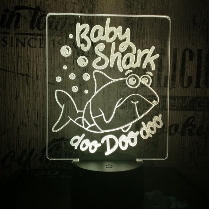 Bébi cápa 7 színű 3D led lámpa
