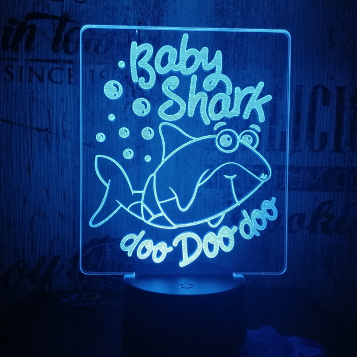 Bébi cápa 7 színű 3D led lámpa