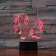 Unikornis Csillagos 7 színű 3D led lámpa