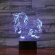 Unikornis Csillagos 7 színű 3D led lámpa