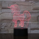 Unikornis Kicsi 7 színű 3D led lámpa