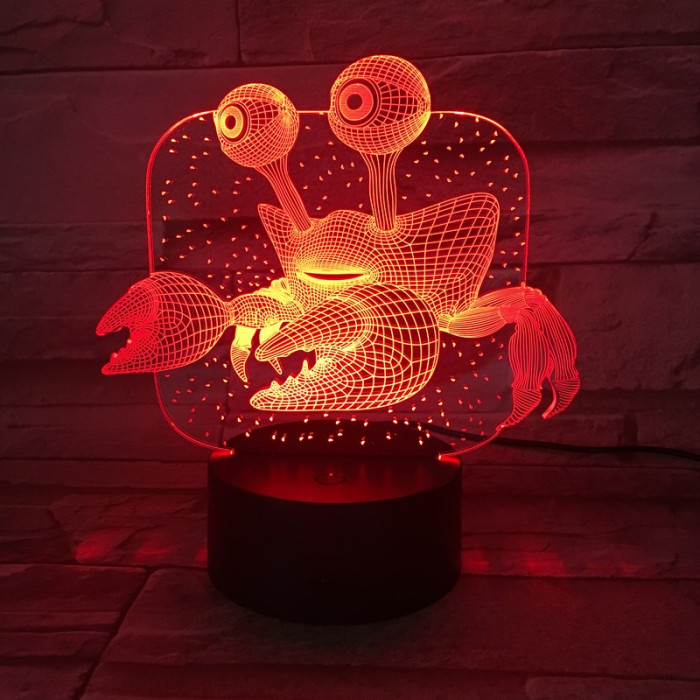 Tengeri rák 7 színű 3D led lámpa