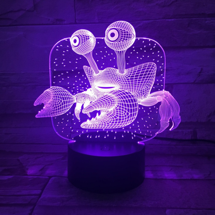 Tengeri rák 7 színű 3D led lámpa