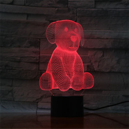Ülő Kutya 7 színű 3D led lámpa