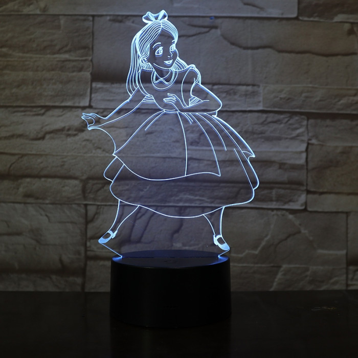 Hamupipőke  7 színű 3D led lámpa