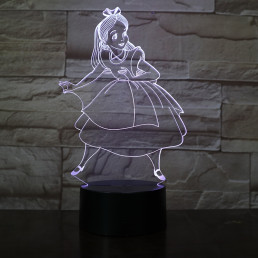 Hamupipőke  7 színű 3D led lámpa