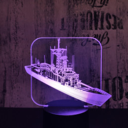 Cirkáló hajó 7 színű 3D led lámpa