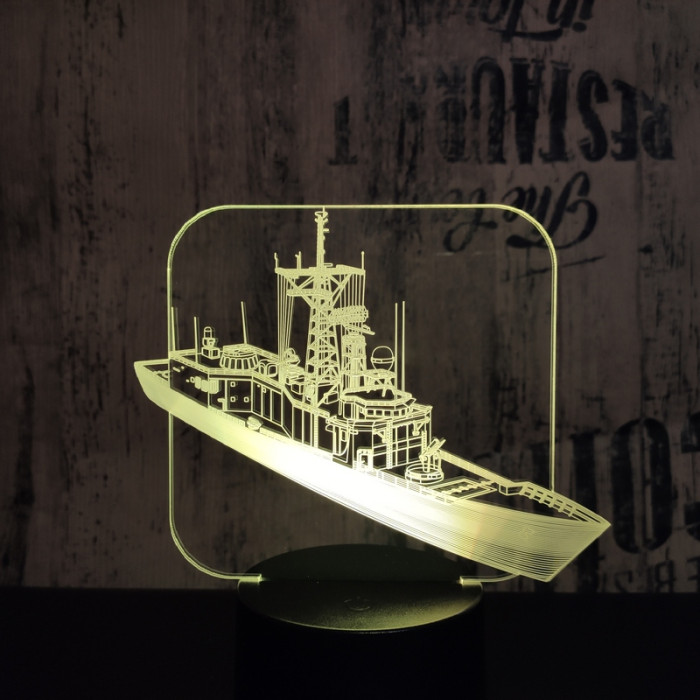Cirkáló hajó 7 színű 3D led lámpa