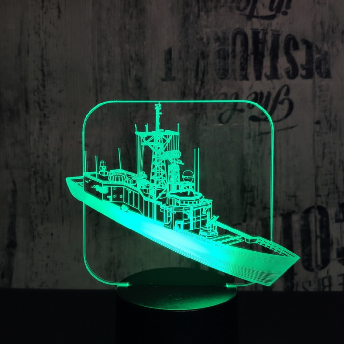Cirkáló hajó 7 színű 3D led lámpa
