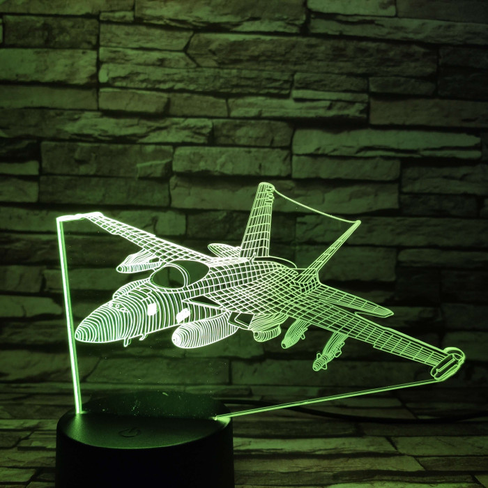 Vadász repülő 7 színű 3D led lámpa