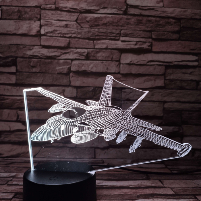 Vadász repülő 7 színű 3D led lámpa
