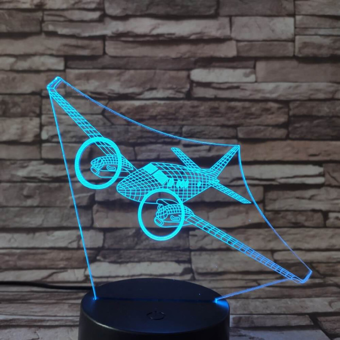 Két motoros repülő 7 színű 3D led lámpa