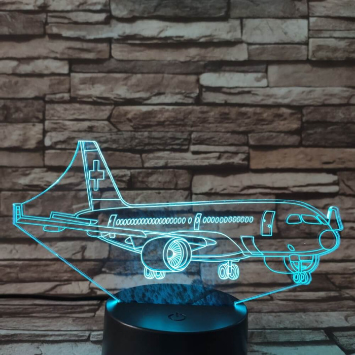 Utasszállító repülőgép 7 színű 3D led lámpa