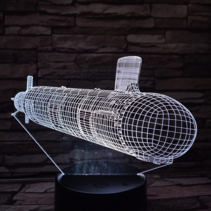 Tengeralattjáró 7 színű 3D led lámpa