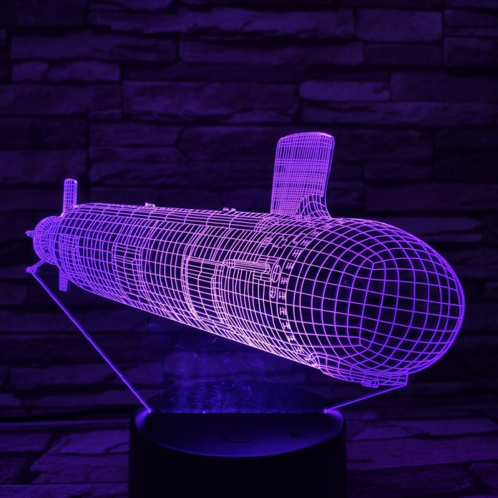 Tengeralattjáró 7 színű 3D led lámpa