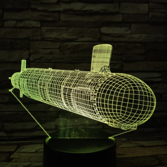 Tengeralattjáró 7 színű 3D led lámpa