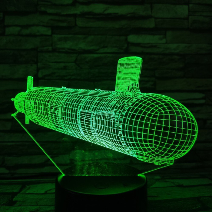 Tengeralattjáró 7 színű 3D led lámpa