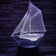 Vitorlás hajó 7 színű 3D led lámpa