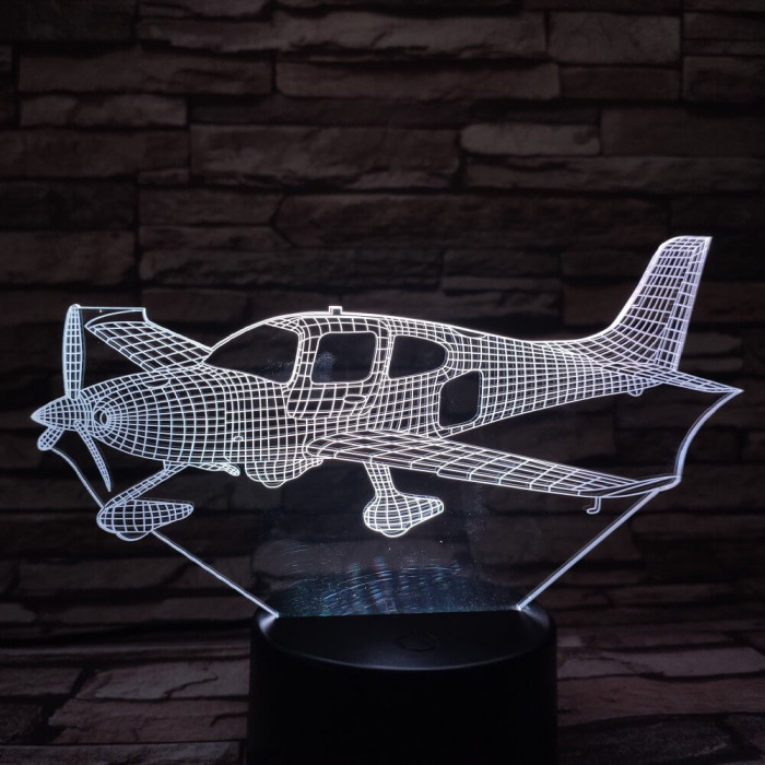 Piper PA-28 Repülőgép  7 színű 3D led lámpa