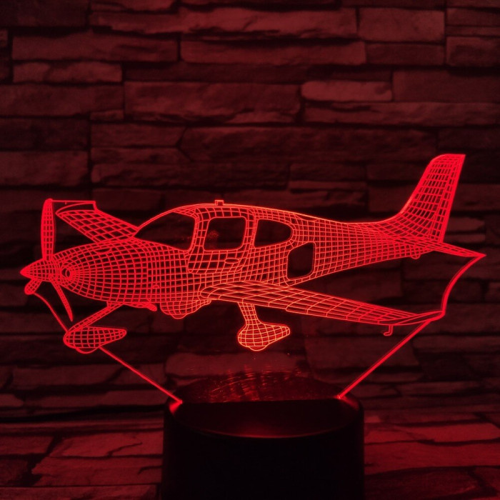 Piper PA-28 Repülőgép  7 színű 3D led lámpa