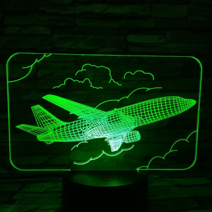 Repülő Boeing B737  7 színű 3D led lámpa