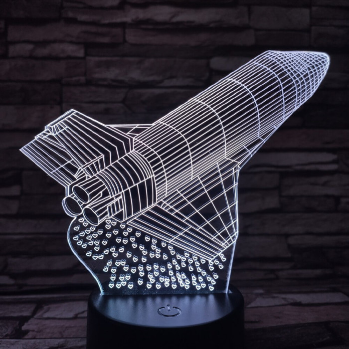 Rakéta 7 színű 3D led lámpa