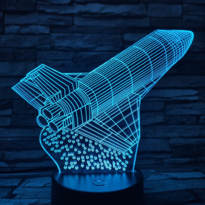 Rakéta 7 színű 3D led lámpa