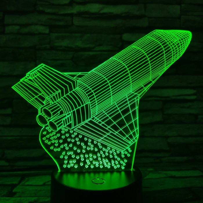 Rakéta 7 színű 3D led lámpa