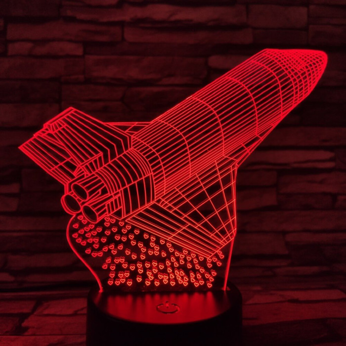 Rakéta 7 színű 3D led lámpa