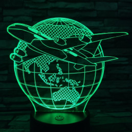 Repülő a föld körül 7 színű 3D led lámpa