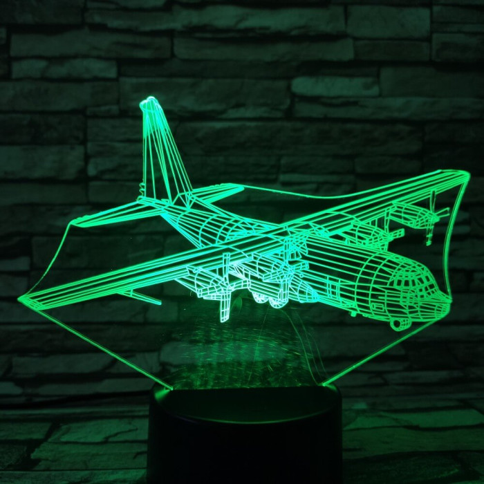 Katonai Repülő 2 7 színű 3D led lámpa