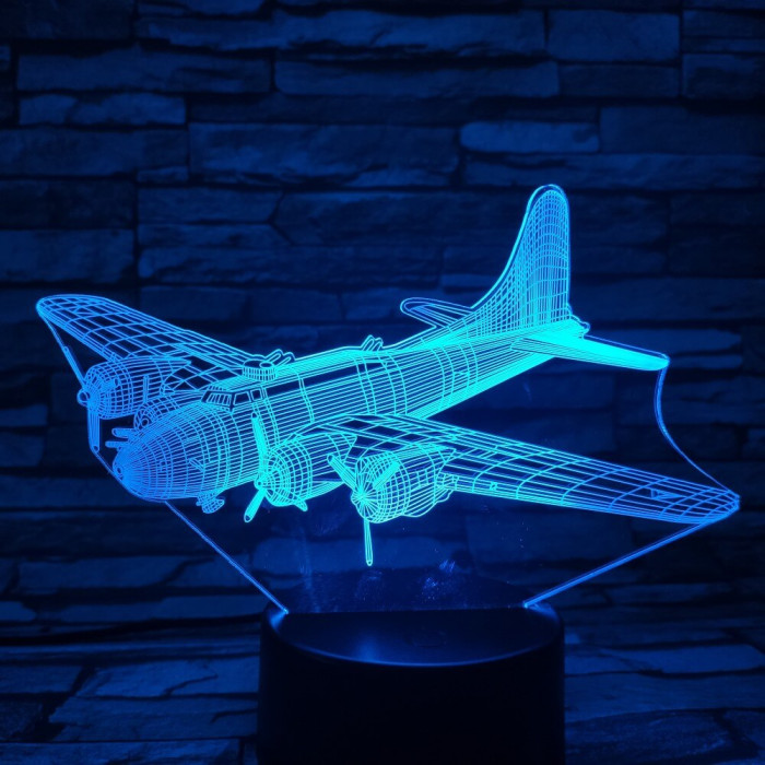 Katonai Repülőgép 2 7 színű 3D led lámpa
