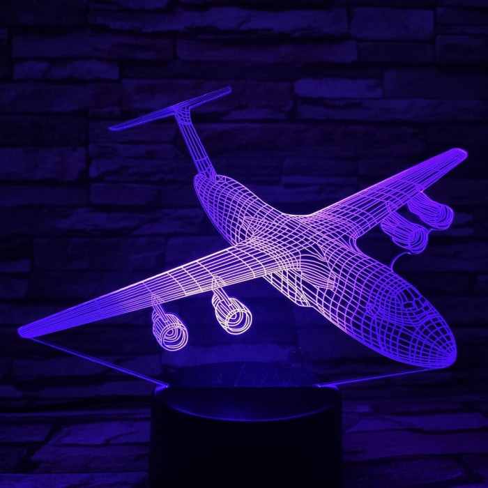 Utasszállító repülőgép 7 színű 3D led lámpa