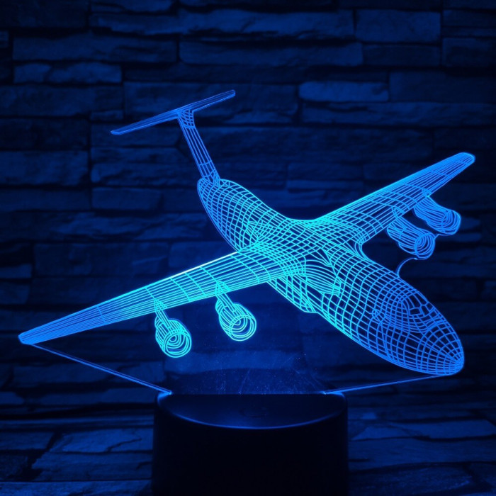 Utasszállító repülőgép 7 színű 3D led lámpa