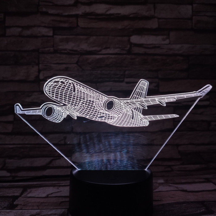 Airbus A220 repülőgép 7 színű 3D led lámpa