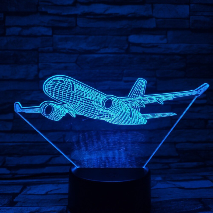 Airbus A220 repülőgép 7 színű 3D led lámpa