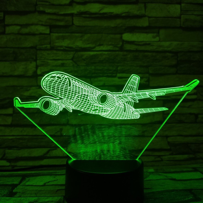 Airbus A220 repülőgép 7 színű 3D led lámpa