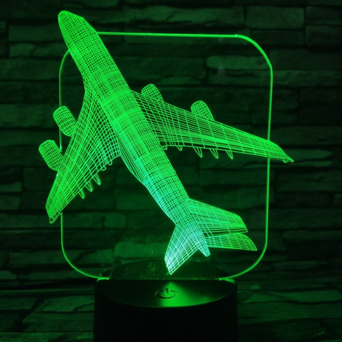 Boeing B747 Utasszállító 7 színű 3D led lámpa