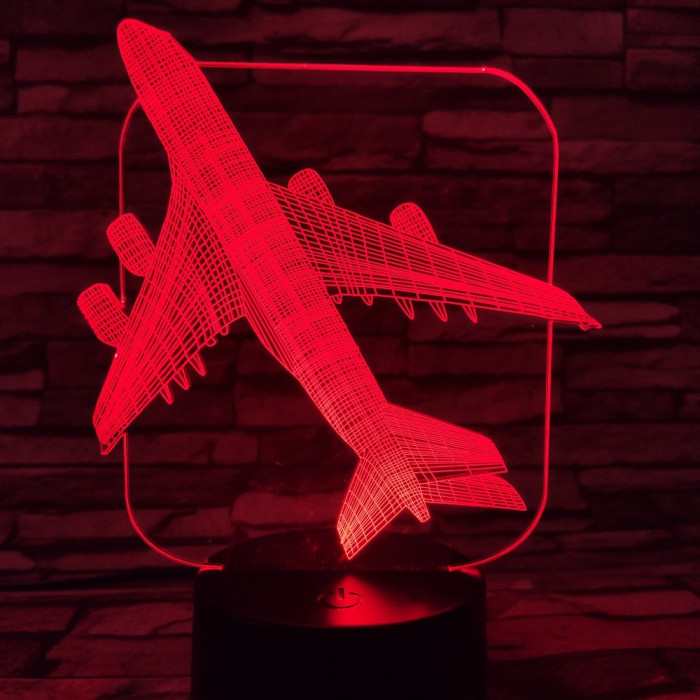 Boeing B747 Utasszállító 7 színű 3D led lámpa