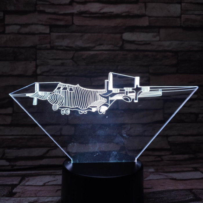 Katonai repülőgép 7 színű 3D led lámpa