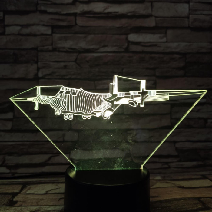 Katonai repülőgép 7 színű 3D led lámpa