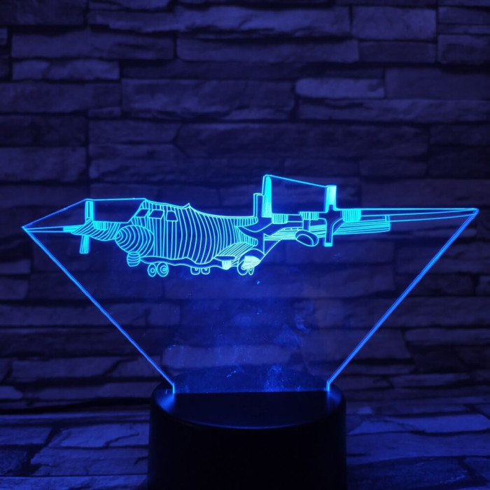 Katonai repülőgép 7 színű 3D led lámpa