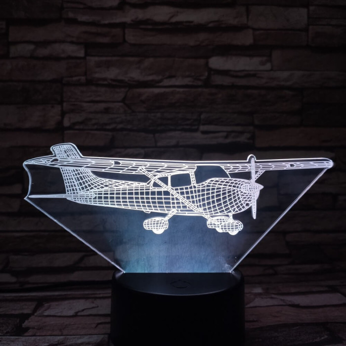Cessna-172 repülőgép 7 színű 3D led lámpa