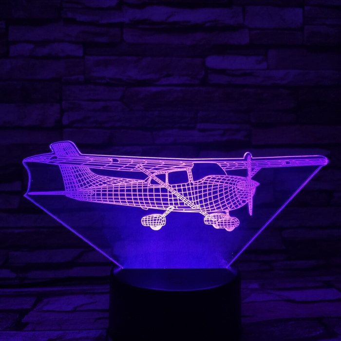 Cessna-172 repülőgép 7 színű 3D led lámpa