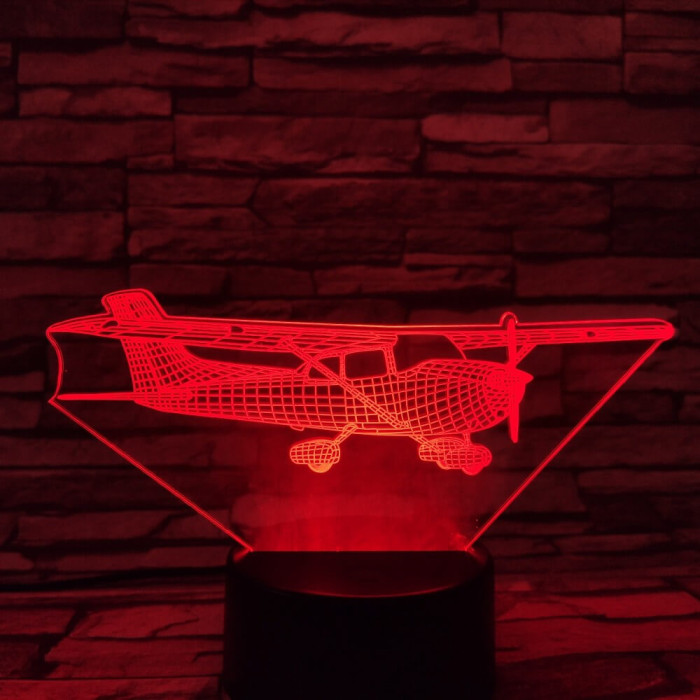 Cessna-172 repülőgép 7 színű 3D led lámpa