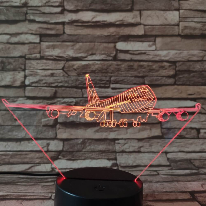 Repülő Utasszállító  7 színű 3D led lámpa