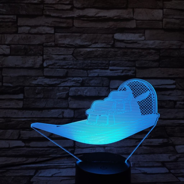 Hajó légpárnákkal 7 színű 3D led lámpa