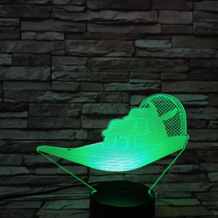 Hajó légpárnákkal 7 színű 3D led lámpa